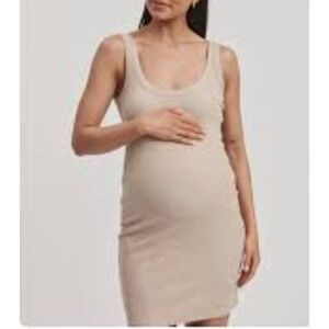 LEGOE HERITAGE‎ Maternity  Dress Size 1 (Medium)  Beige Rib Mini
